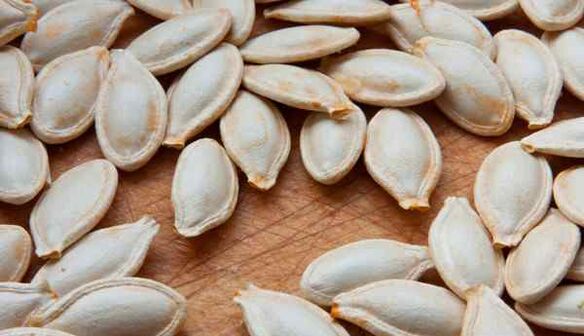 Pumpkin seeds to fight worms in the body. 